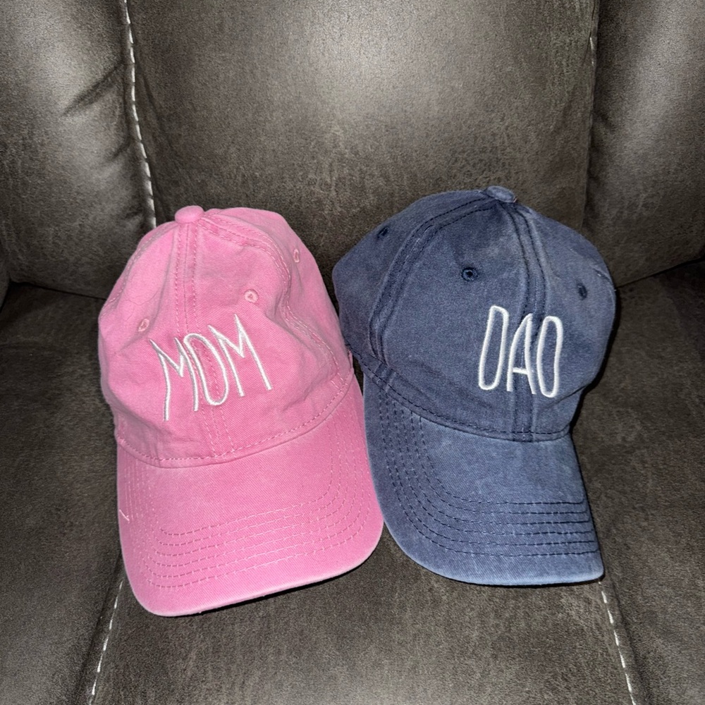 Pink and Blue Mom & Dad Hats